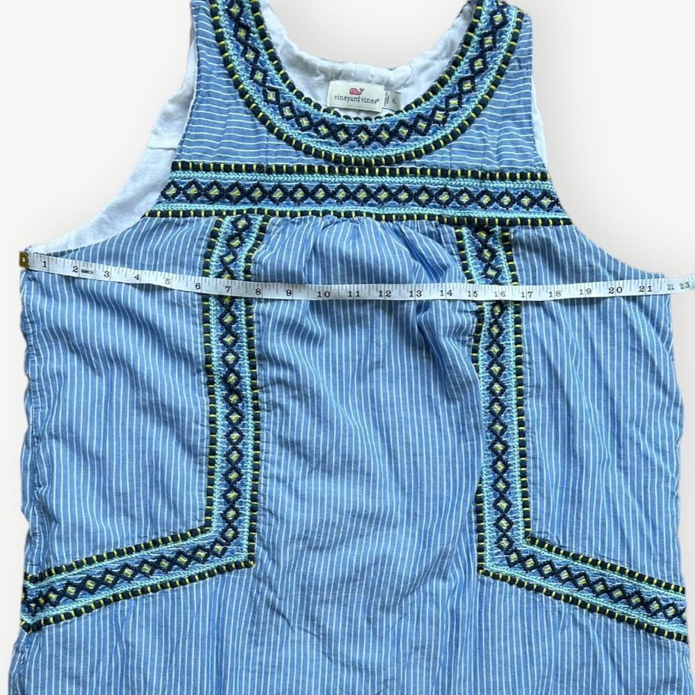 Vineyard Vines Sleeveless Yarn Dye Stripe Embroidered Relaxed Shift Dress. XL. - Picture 7 of 10